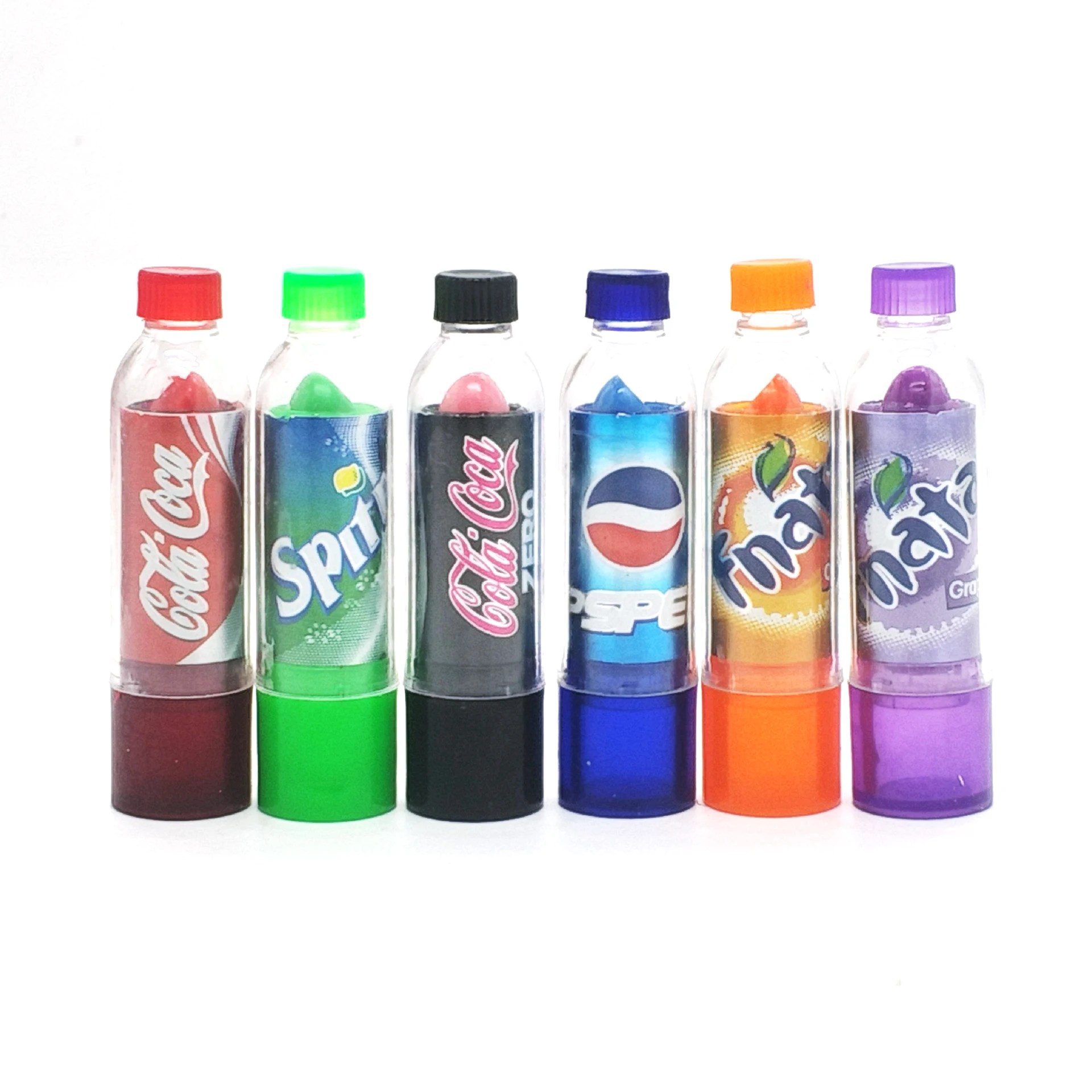 

6pcs/set Cola Lipstick Wax Cup Lip Smacker Baby Lip Balm Makeup Fullips color cute Moisturizer Faint scent Lip Balm CML029