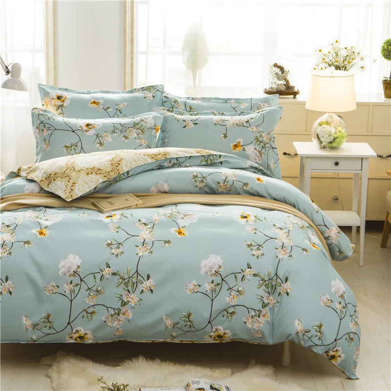 

flowers Printing National Style 3/4pcs Quilt Cover Pillowcases Bed Sheet Home Textile Bedclothes comforter bedding sets bed line