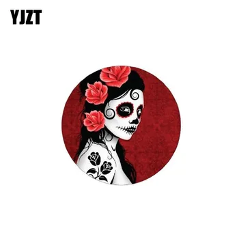 

YJZT 10CM*10CM Personality Girl Skull Motorcycle Car Accessories Decal Car Sticker 6-0125