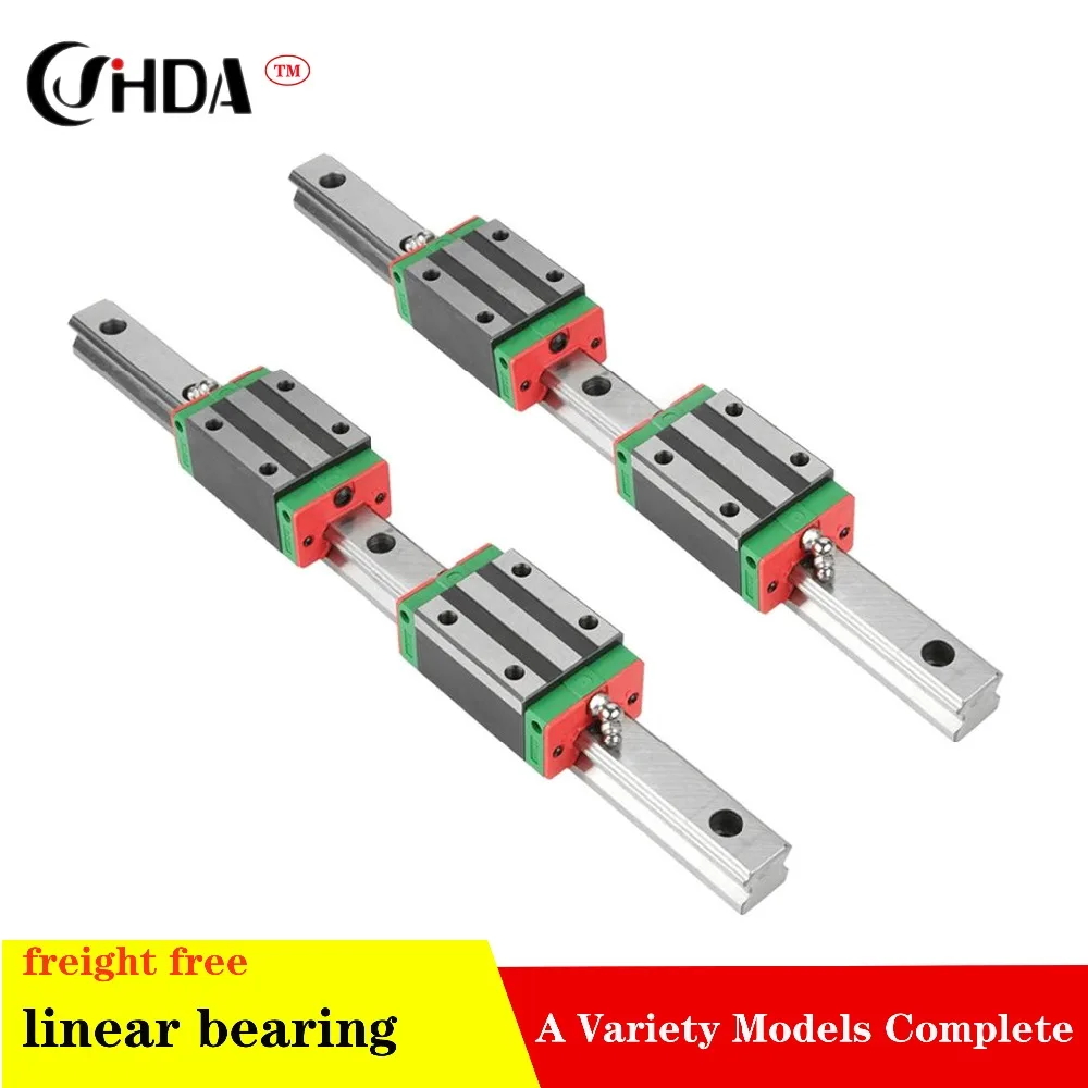 شحن مجاني 2 قطعة خطي السكك الحديدية + 4 قطعة HGH20CA الخطي حواجز توجيهية كتلة cnc أجزاء