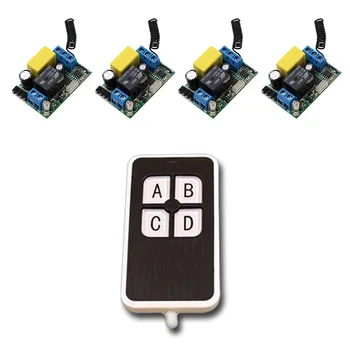 

Nice 220V Wireless Remote Control Switch System RF 4 Receivers+1 Transmitter Through Wall Remote Control For LED Light Lamp