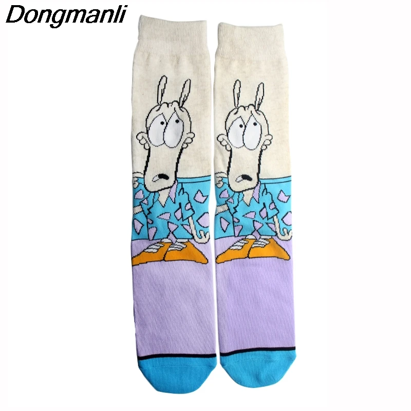 

P3868 1 Pair Fashion Personalised Socks COURAGE The Cowardly Dog Funy Happy Unisex Socks