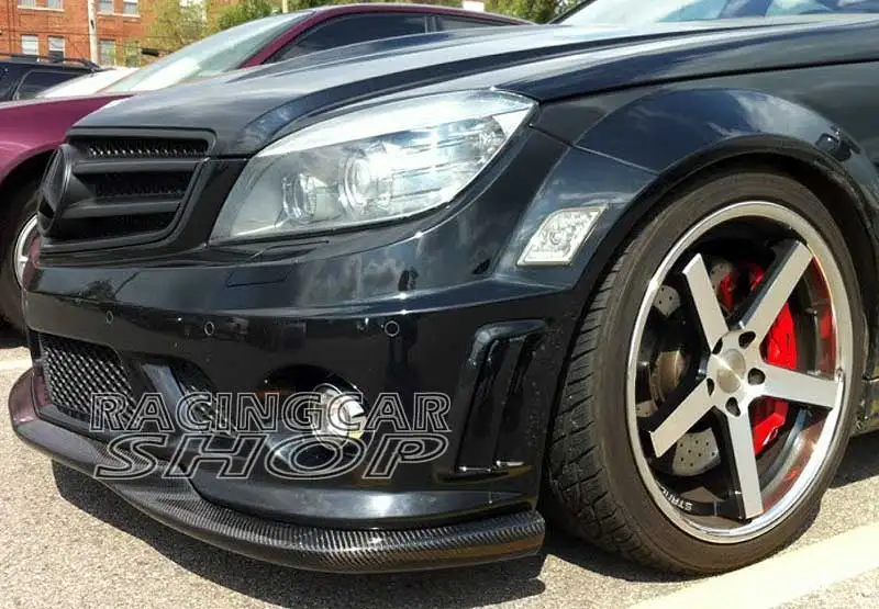 Real Carbon Fiber Front Spoiler for Mercedes BENZ W204 C-Class C63 AMG front bumper 2008-2011