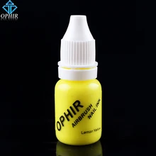 OPHIR лимонно-желтый Аэрограф ногтей Чернила для ногтей трафарет Книги по искусству полировка 10 мл/бутылка Временные татуировки пигмента_ ta098-5