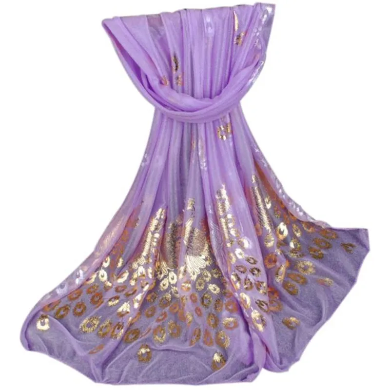 Moda mujer Модный женский длинный шарф с принтом обертывание Дамская шаль для девочек большие шарфы - Цвет: Фиолетовый