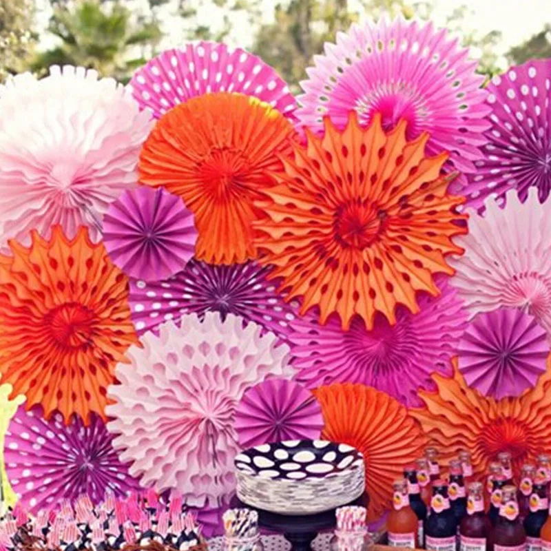 Online Get Folded Paper Flower Aliexpress Com Alibaba Group 7pcs Set Hollow Out Snowflake Paper Folding Fan For Wedding Tissue Fans Flowers Birthday Party Stage Decoration