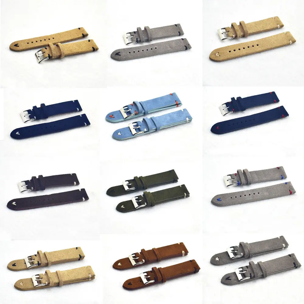 Onthelevel Handmade vintage Velvet Watch Strap High Leather Watch Band