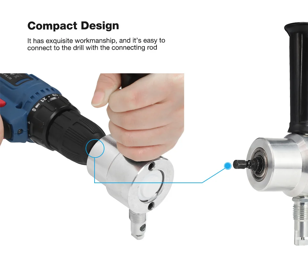 Профессиональный двойной головкой резак для листового металла дрель крепления Бесплатный режущий инструмент Nibbler резка листового металла аксессуары для электроинструмента