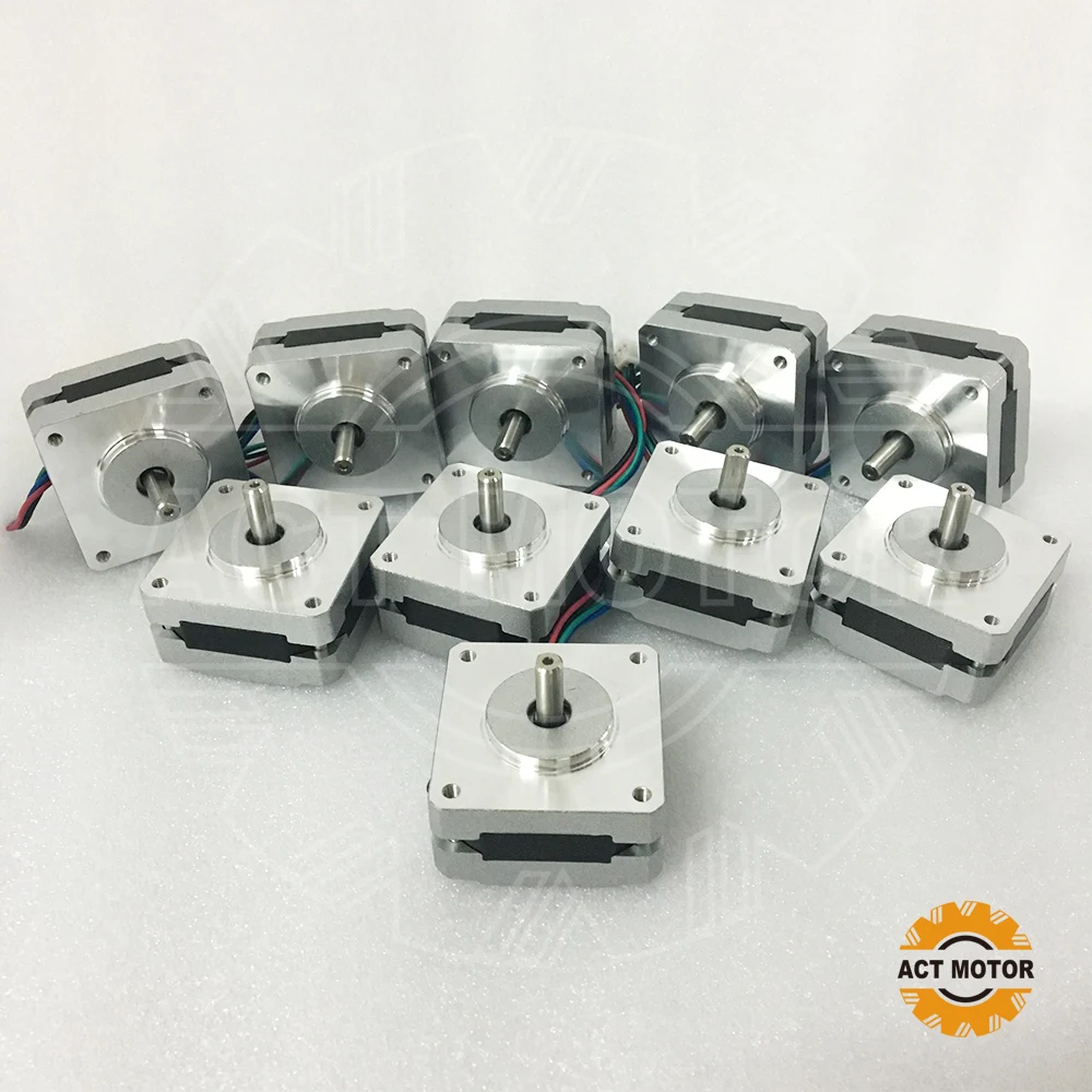 Free Ship From Germany!ACT 10PCS Nema16 Stepper Motor 16HS2404L14.5P1-X 2Phase 900g-cm 0.42A 4-Lead CE ROHS ISO Mini CNC Router photo
