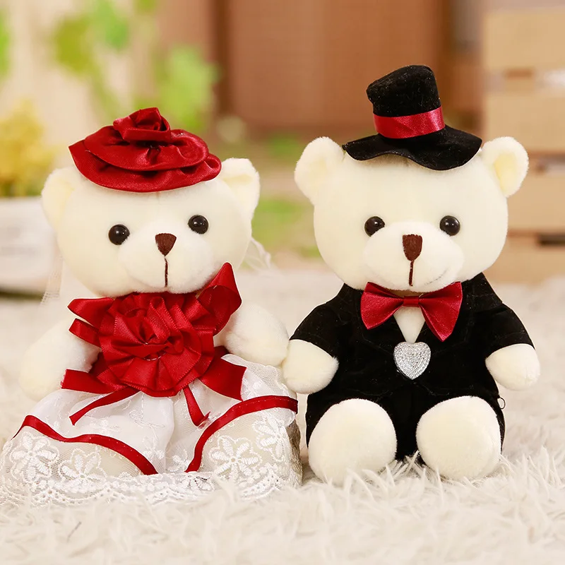 Babiqu 2 шт./лот 18 см с изображением милой пары медведь свадебный Teddy Bear Плюшевые