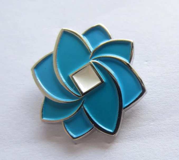 custom flower enamel pin with nickel plating+rubber -in Badges from