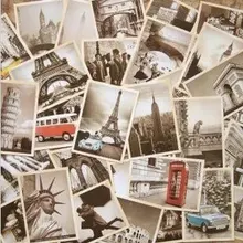 7 пакетов/лот студентов DIY карты 32 шт./компл. Винтаж архитектурный пейзаж дорожные карты комплект Почтовые открытки комплект поздравительная открытка Подарочная карта