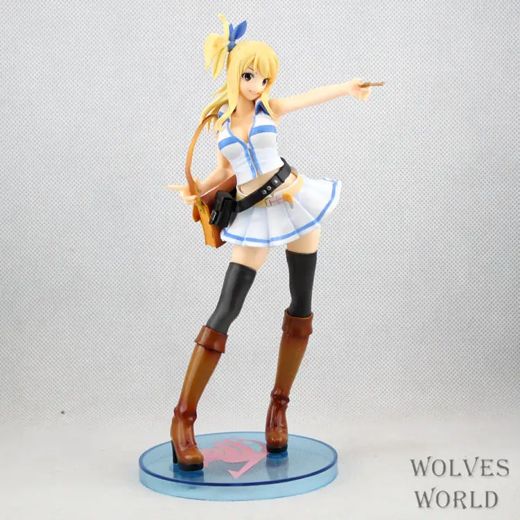 Huong Anime Figure 23 CM Fairy Tail Lucy Heartphilia with white dress PVC Action Collection Model Toy | Игрушки и хобби