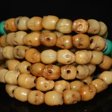 shitou 00391 Тибетский старый античная як кости четки мала беспокойство капалу череп браслет тибет