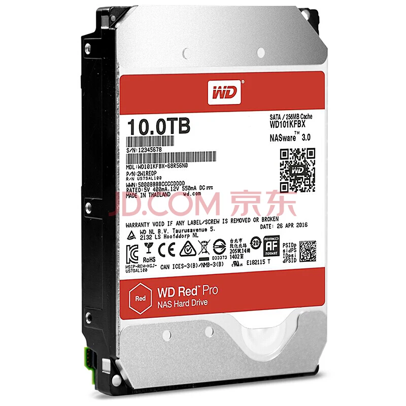 Диск WD RED Pro на 10 ТБ сетевое хранилище для жестких дисков 3 5 дюйма NAS красный 7200