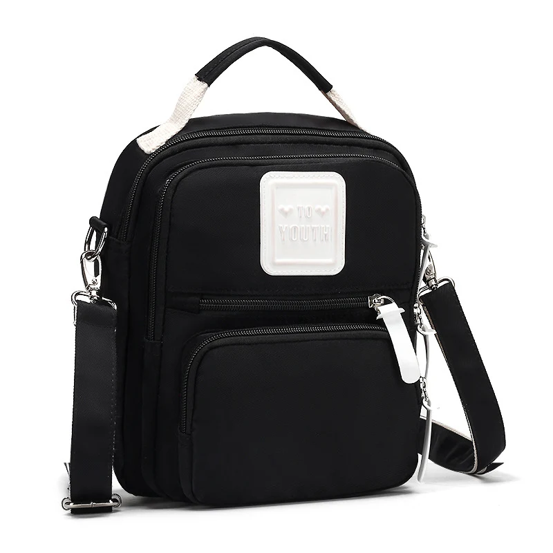 Новинка, стильная одноцветная нейлоновая сумка для детских подгузников, 4 цвета, сумка для подгузников, рюкзак для беременных, высокое качество, многофункциональные детские сумки для мам - Цвет: Черный
