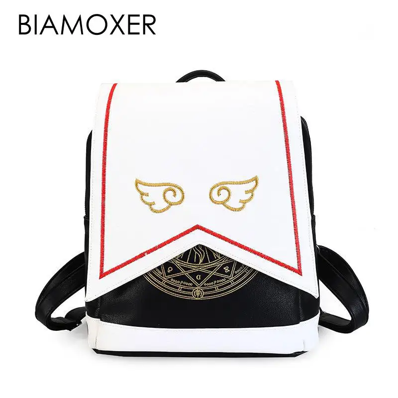 

Japanese Comic Card Captor Sakura Wings Schoold Backpack Magical Card girl sakura Cosplay Backpack Sakura Wings bag