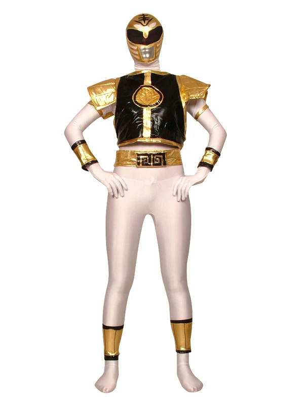 Костюм для косплея на Хэллоуин Kyoryu Sentai Zyuranger белый лайкра костюм из спандекса Zentai