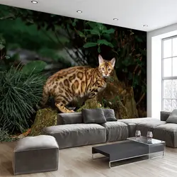 Обои на заказ в полоску Cartoo кошка ТВ диван фон обои Гостиная Спальня картина для отеля галерея украшения обои
