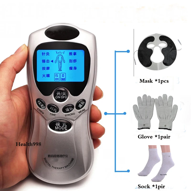 Big Blue LCD Electronic Full Body Slimming device Pain Relief acupuncture massager for hand foot physiotherapy and face massage