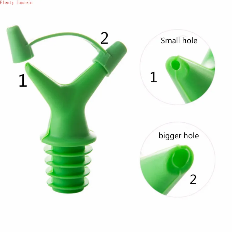 Двухконцевая пробка для бутылки соевого соуса, 3 штуки, большая и маленькая апертура, насадка для разлива вина, дефлектор жидкости, силиконовый винт, дизайн