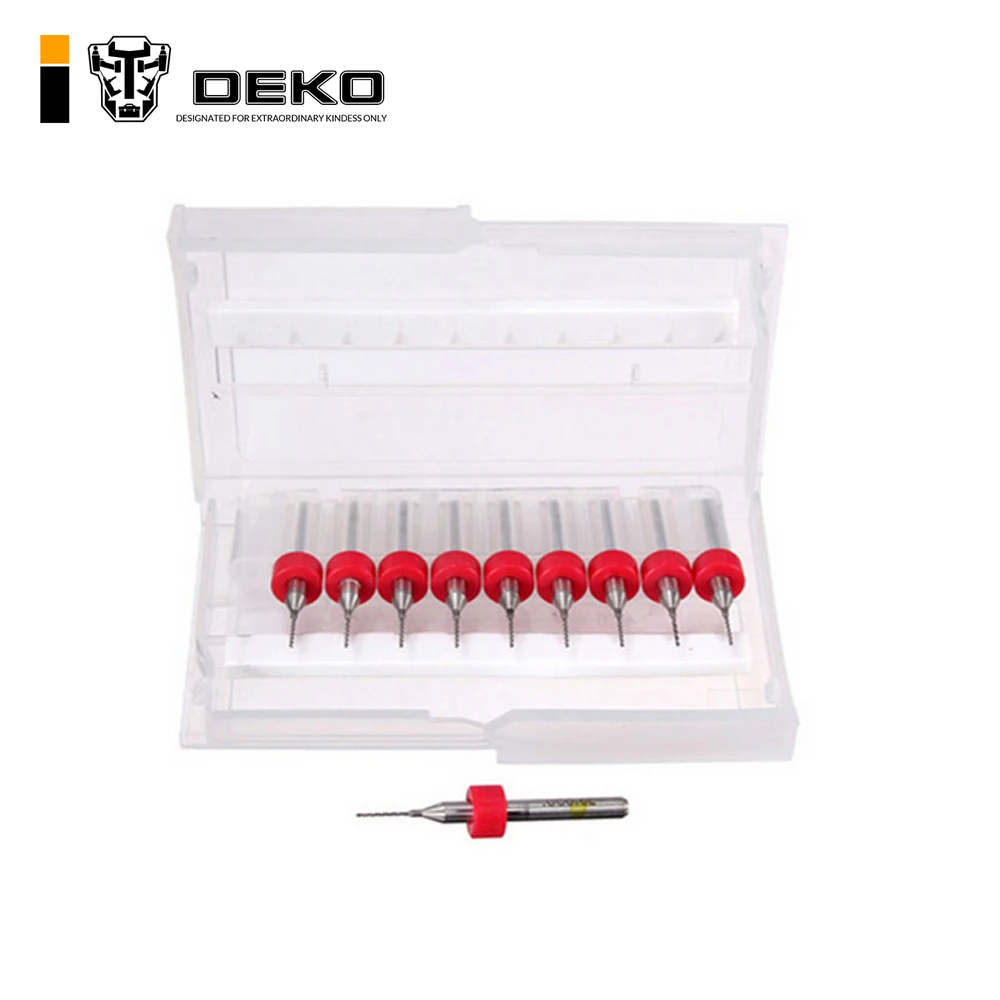 

DEKO 10pcs 0.6mm Tungsten Carbide mini Micro drill Bit Tool for Print Circuit Board PCB cnc drill Bits Machine Carbide