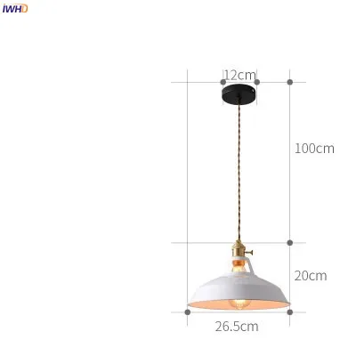 IWHD красочный современный светодиодный подвесной светильник, приспособление для кухни для столовой гостиной нордическая лампа, подвесные светильники, подвесной светильник, блеск Pendente - Цвет корпуса: Белый