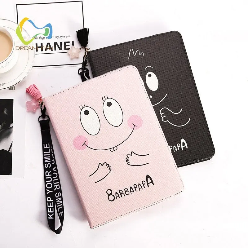 Мечта рыбы PU кожаный чехол для IPad Air 2 Чехол CCute Baby Smiley Face Flip Lanyard Smart Stand Ipad планшет