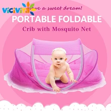 Foldable New Baby Crib 0-3 Years Baby Bed With Pillow Mat Set Portable Folding Crib With Netting Newborn Sleep Travel Bed Newest