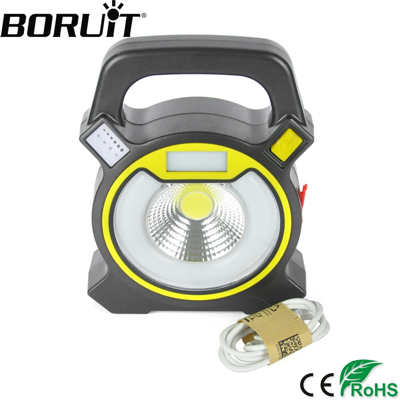 BORUiT 15W COB LED Portable Floodlight Lantern Outdoor Waterproof 4 Mode Emergency Spotlight Lamp for Camping