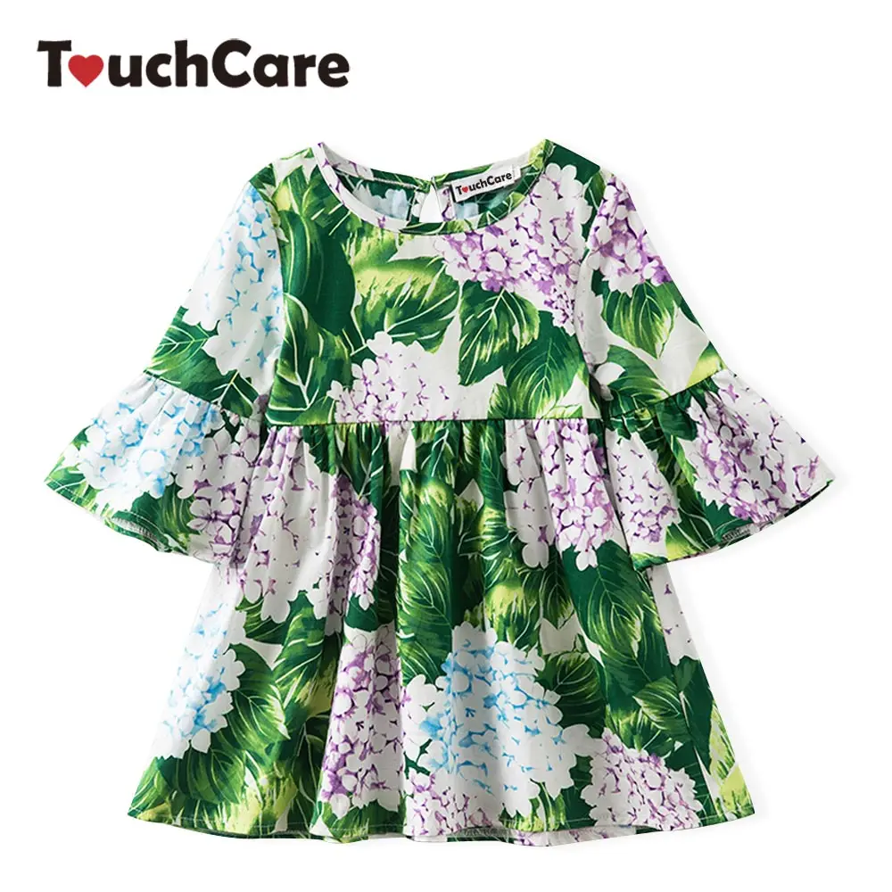 

Girl Sunflower Princess Dress Summer Children Flare Sleeve Girls Summer Floral Dress Princess Pineapple Casual Costume Clothes