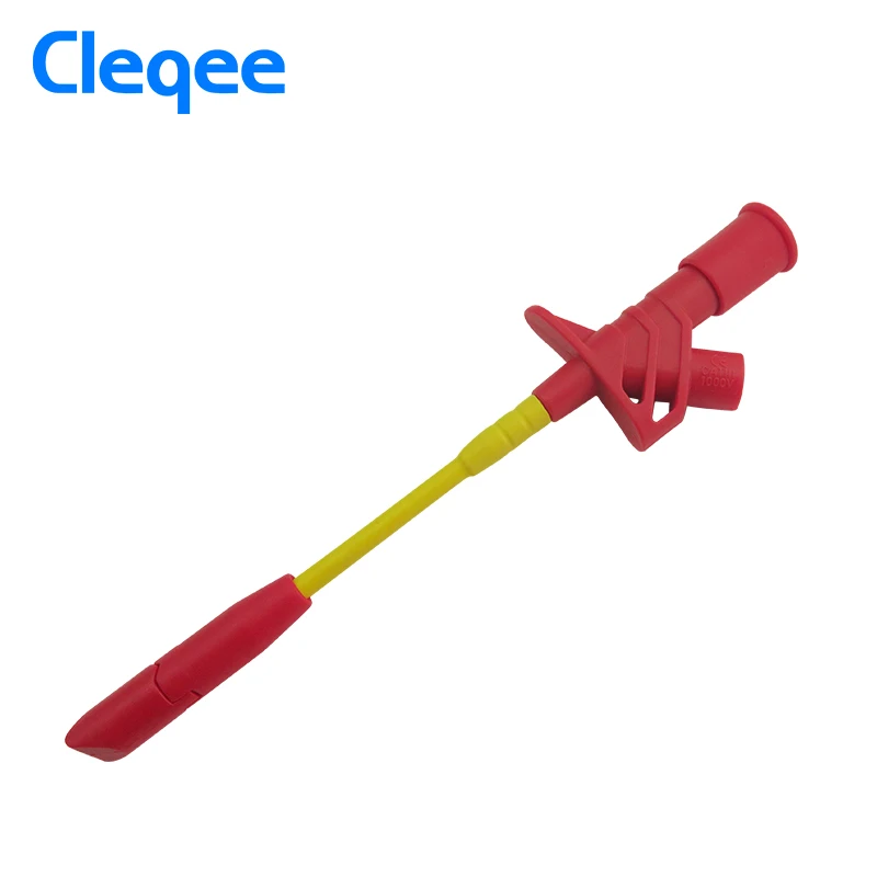 Cleqee P5005 2 шт. 10A профессиональный игла для прокалывания Тесты зажимы мультиметр измерительный щуп крюк с 4 мм гнездо