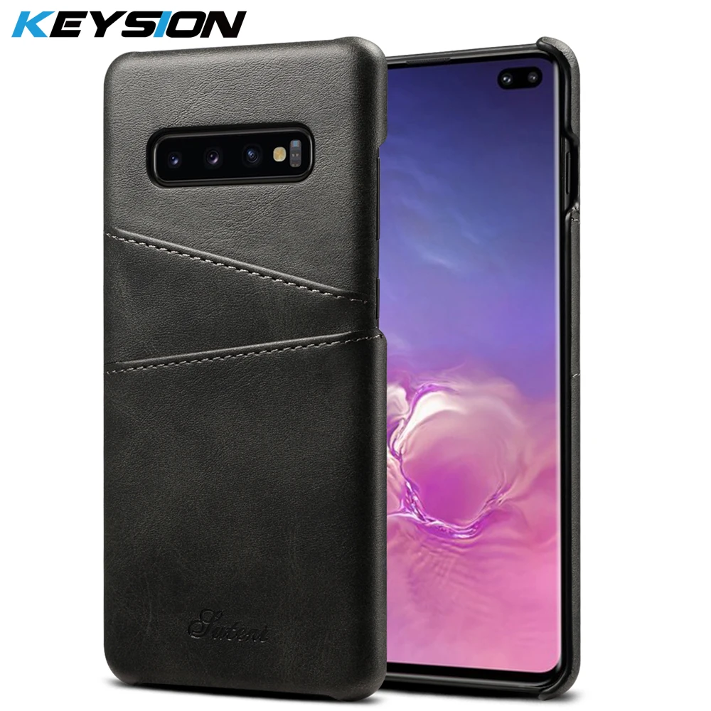 Чехол для телефона KEYSION Samsung Galaxy S10 + S10e кожаный роскошный винтажный кошелек с