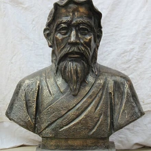 Bi003862 2" Китайский древний Бронзовый великий ученый-медик Солнце Si Мяо Голову Статуя, Бюст