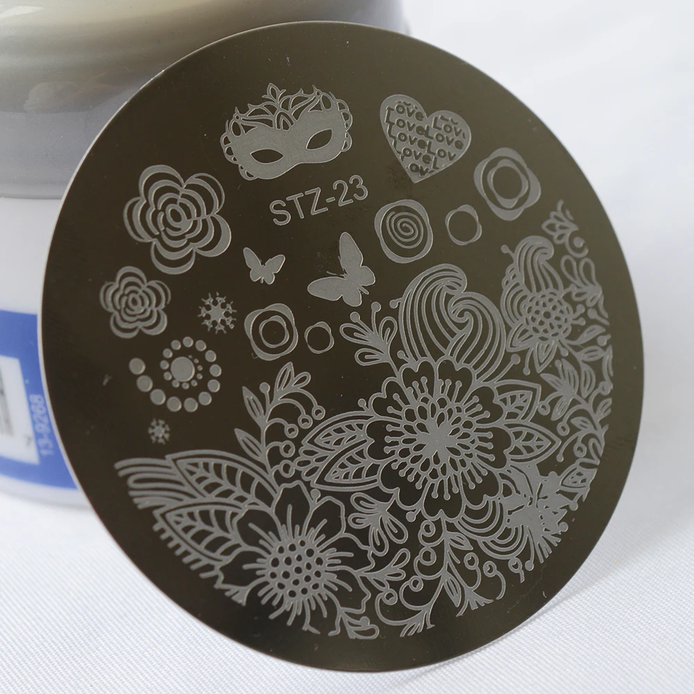

1pc Fashion DIY Sexy Mask Styels Nail Art Template Nail Art Image Stamping Steel Plates 5.5cm Manicure Template SASTZA23