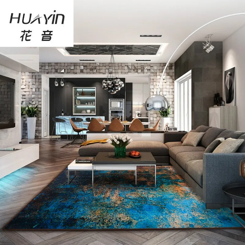 2018 European Pastoral Style Carpet Living Room Coffee Table Mat Modern Modern Bedside Hand Washable High-end Carpet