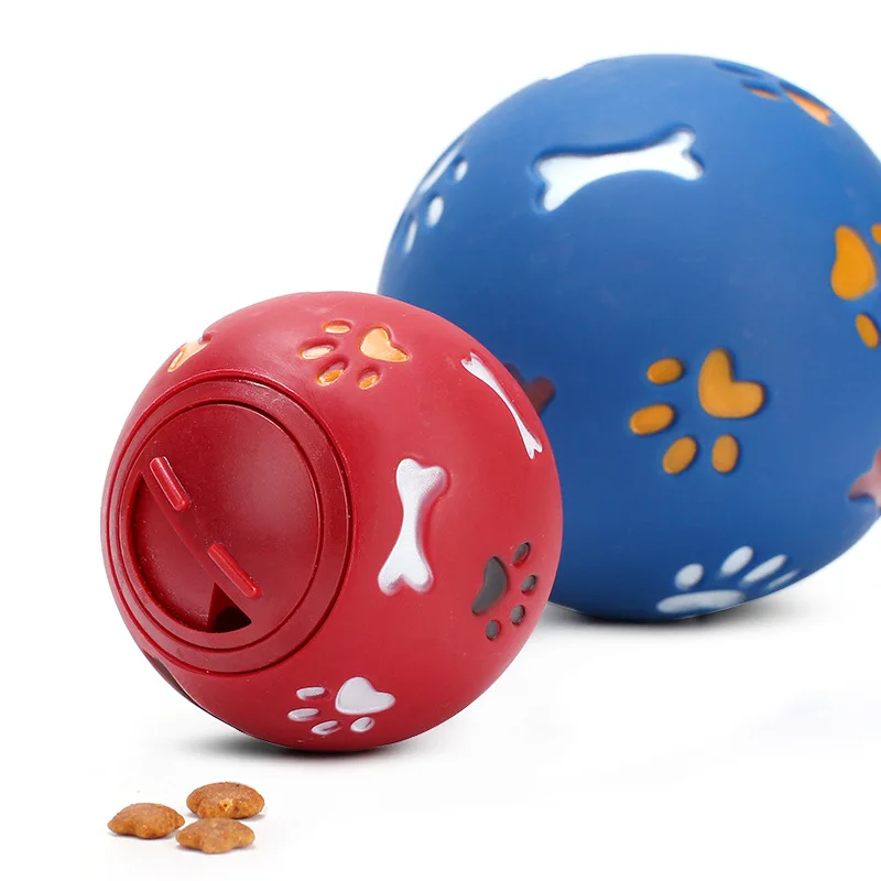 Резиновая игрушка для собаки шарики для жевания диспенсер утечки еда играть мяч интерактивный питомец Стоматологическая разработка зубов игрушка синий красный 7,5 см/2,95''