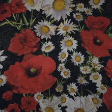 Модная классическая ромашка Цифровая живопись 3D жаккардовая ткань для платья пальто tissu au metre tissus tecido tela потертый шик tecidos