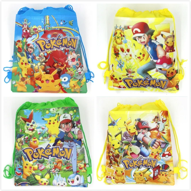 1pcs Pokemon Go cartoon non-woven fabrics drawstring backpack,schoolbag,shopping bag