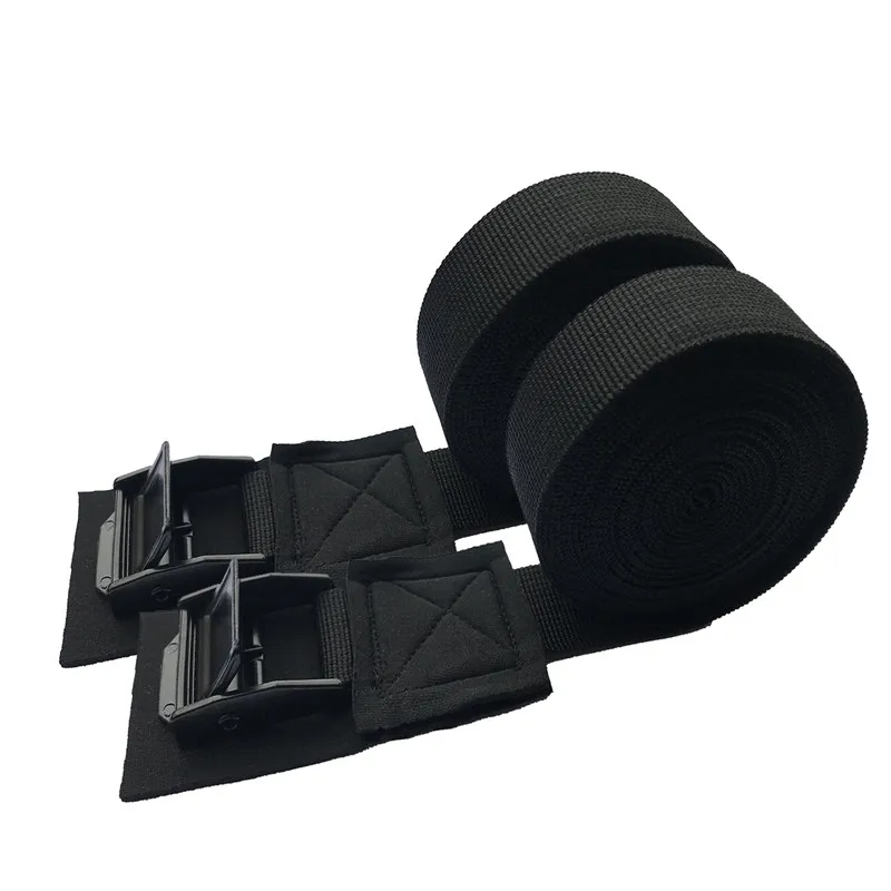 

2PCS 3m*2.5cm Lashing Tie Surfboard Kayak Roof Rack Cam Buckle Lashing Tie Down Strap Car Bus Top Bicycle Bike Rack Belt Black