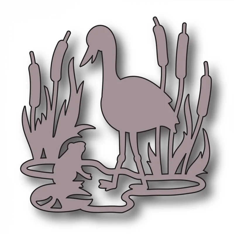 

Stork Frog Cattails Metal Cutting Dies New 2019 Stencils for DIY Scrapbooking album Decorative Embossing Hand-on Paper Cards