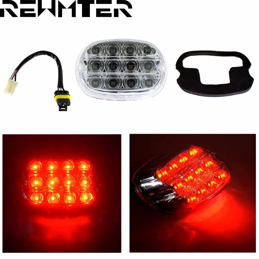 Motorcycle Accessories Tail Light Rear License Plate Lamp Chrome For