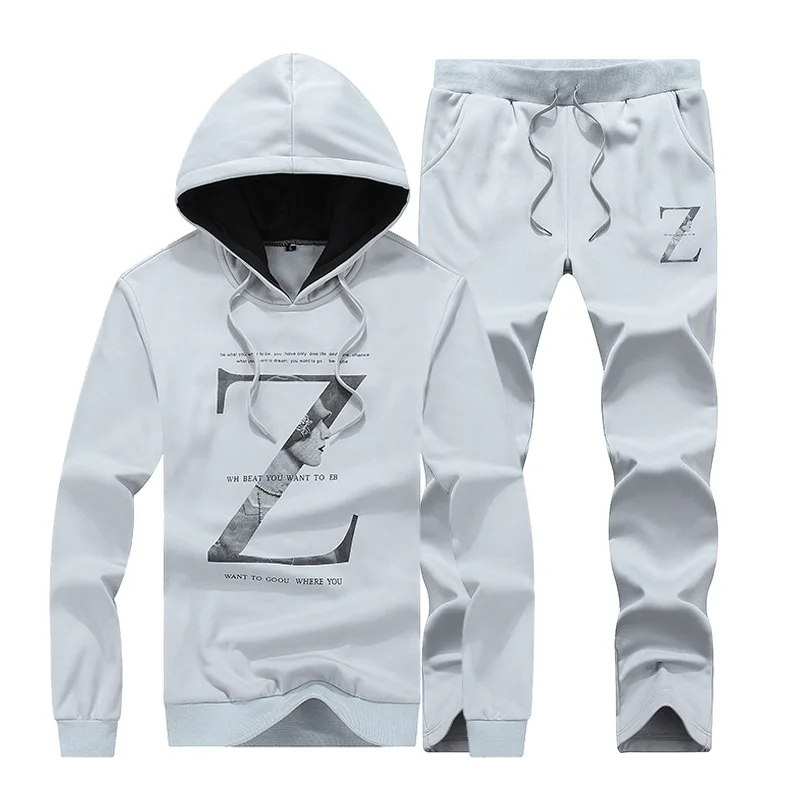 

Korean men's hooded sports suit spring and autumn long-sleeved pullover jacket baseball clothing