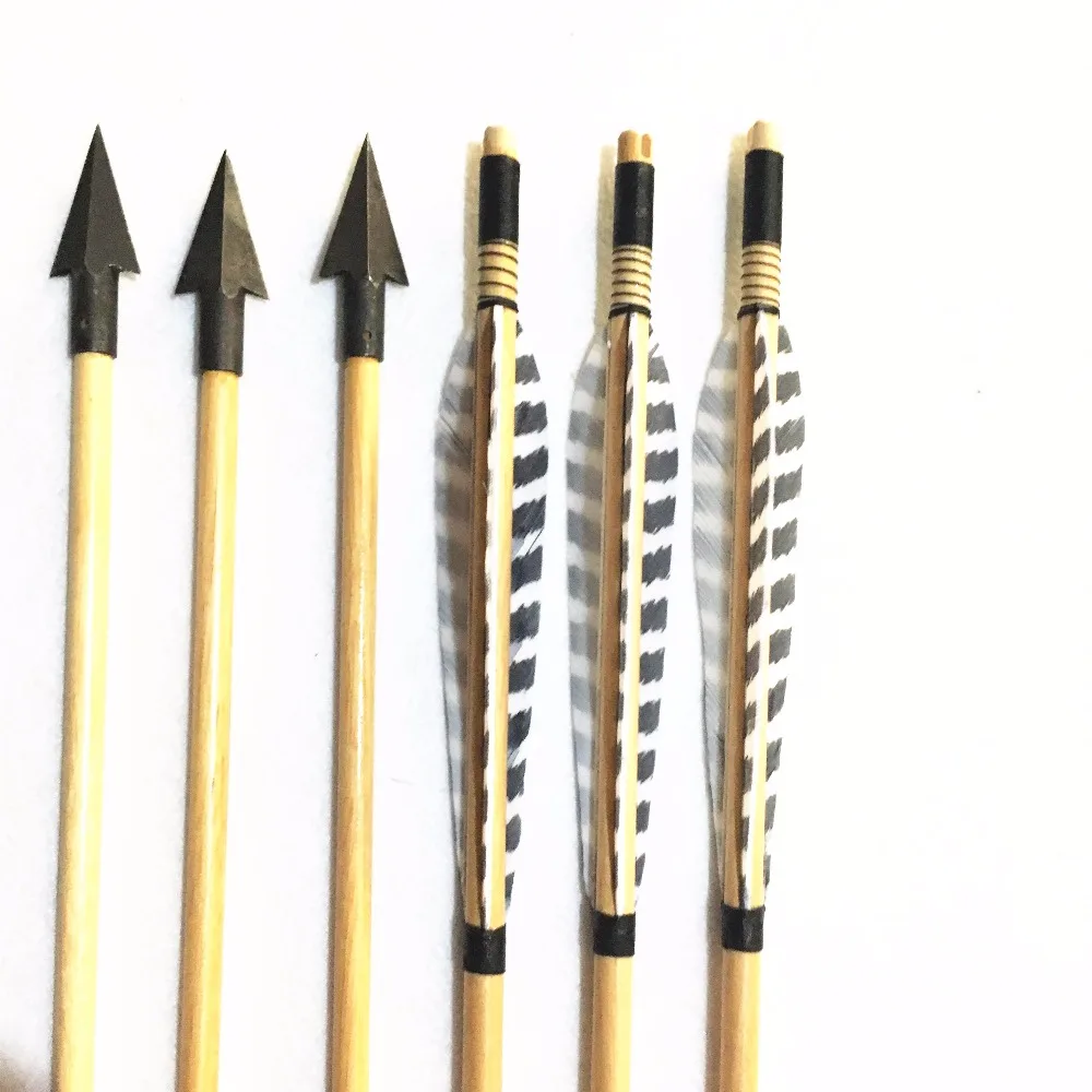 

12Pcs/Lot 32inch Wooden Arrow with Broad arrowhead for 20-80IBS Bow hunting Archery