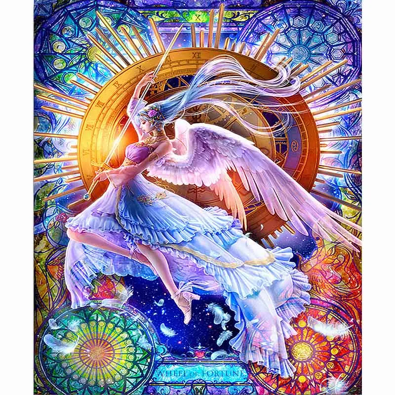 

Full Drill Square 5d Diamond Painting Girl Fairy Diamond Embroidery Angel Magic Rhinestone Kits Home Sweet Home Decor Gift Y42