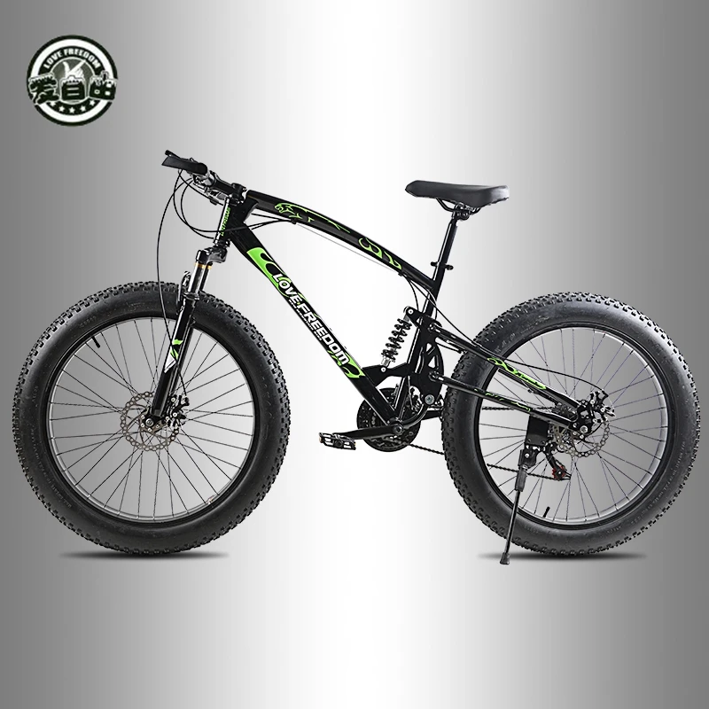 Discount Love Freedom High Quality Bicycle 7/21 / 24 /27 speed Mountain Bike 26 Inch 4.0 fat bike Front and rear shock absorption bicycle 1 Discount Love Freedom High Quality Bicycle 7/21 / 24 /27 speed Mountain Bike 26 Inch 4.0 fat bike Front and rear shock absorption bicycle 1
