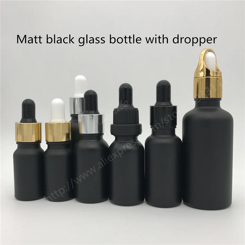 Free Shipping 10ml 15ml 20ml 30ML Matte Black Glass Bottle With Dropper Matt 200Pcs/lot | Красота и здоровье