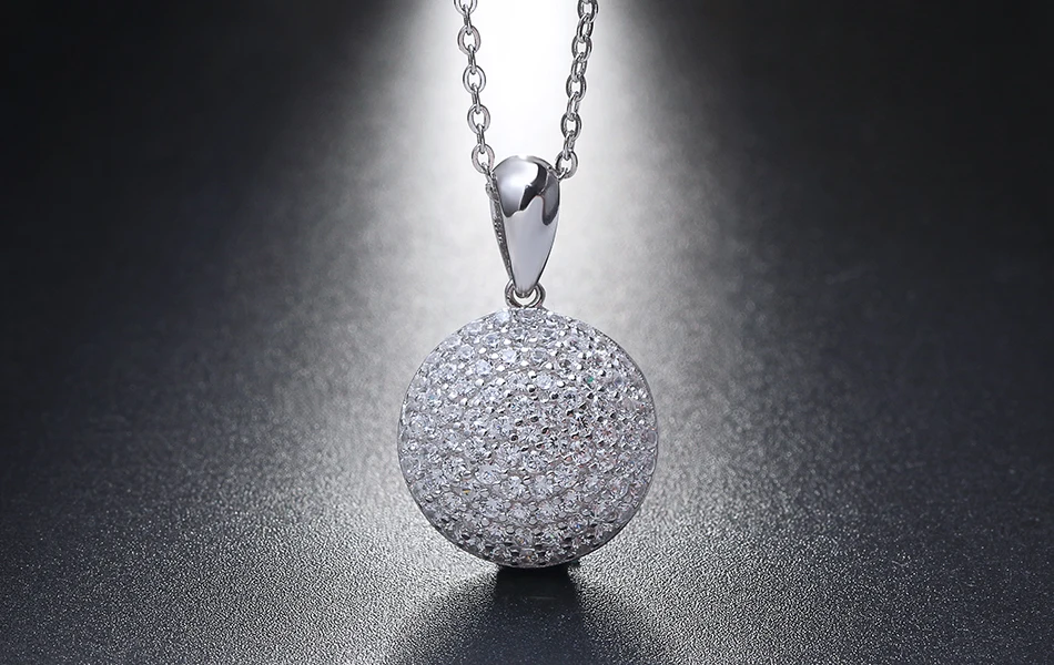 ORSA JEWELS Высокое качество Модный Круглый 925 пробы серебряные ювелирные изделия кулон AAA CZ ожерелье с 45 см цепь SN60