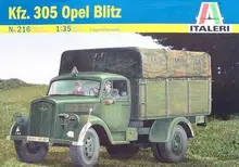 Out of print Italeri Model Kit Kfz 305 Opel Blitz Truck 1 35 Scale 216