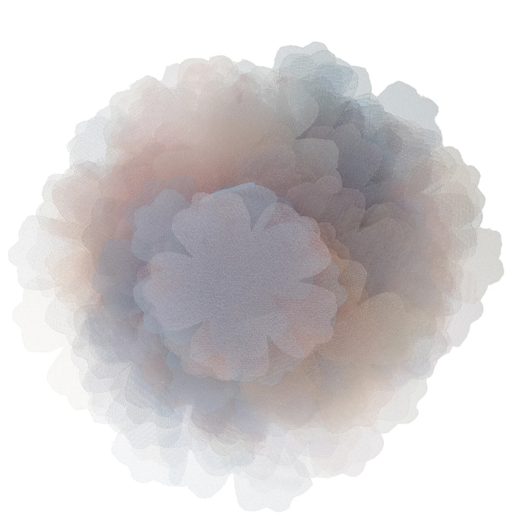 100Pcs Chiffon Flower Patches Sew Patch Sticker Applique Badge for Dress, Hat, Shoes, Jeans, Assorted